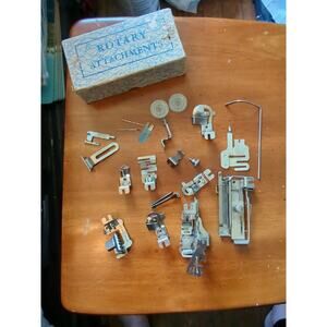 Vintage Greist Sewing Machine Rotary Attachments Box Full